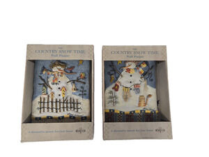 Country Snow Time Diane Arthurs Wall Plaque Tiles New In Boxes Christmas Decor